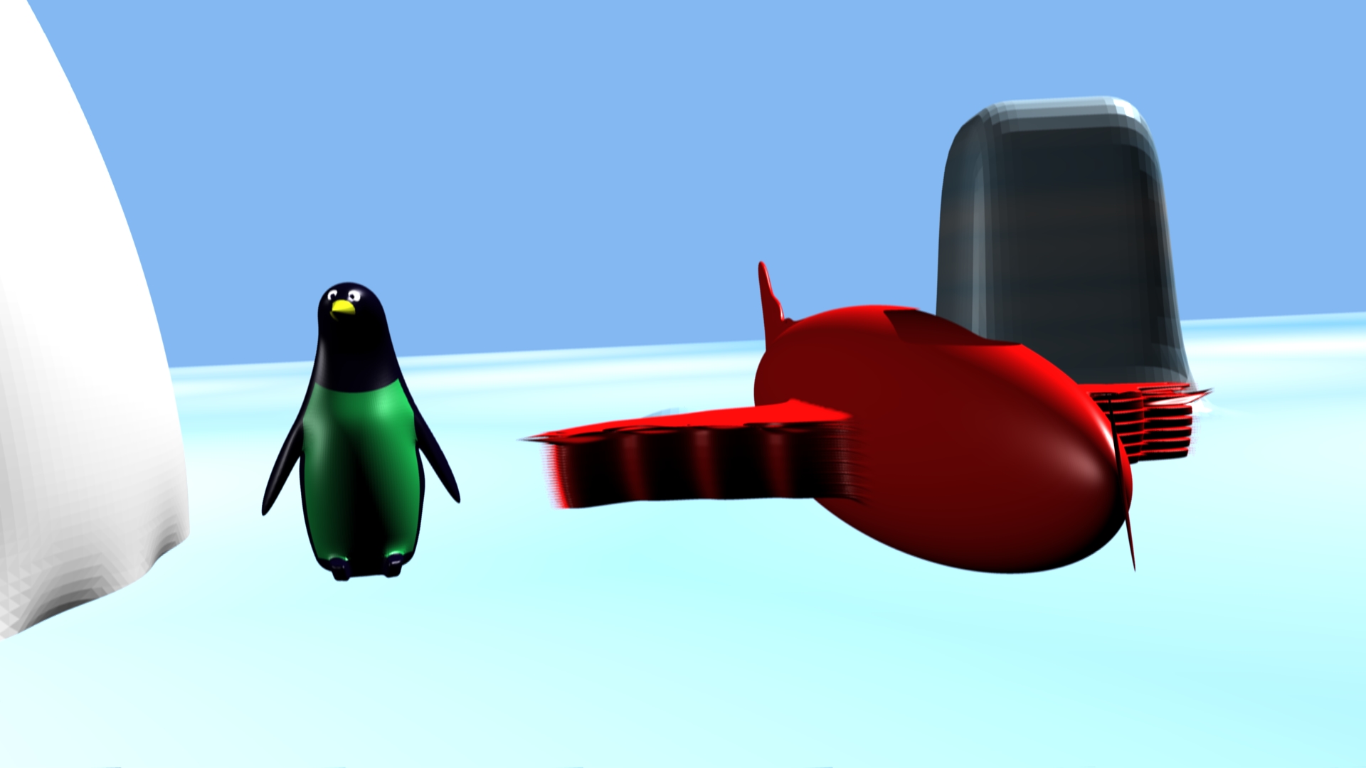 Penguin and his plane