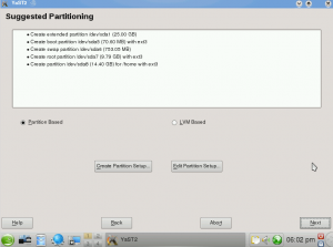 openSuse 11.1 - Installation partitioning