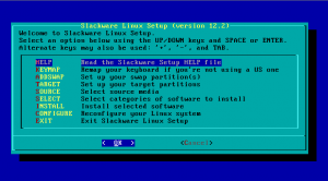 Slackware 12.2 - setup initial screen