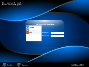 PCLinuxOS 2009 - login screen