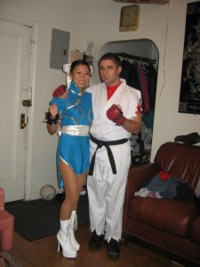 Dina and Brian as Chun-Li and Ryu