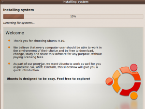 Ubuntu 9.10 liveCD Installation 1