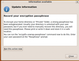 Ubuntu 9.10 home directory encryption