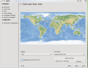 openSuse 11.2 Selecting Time Zone