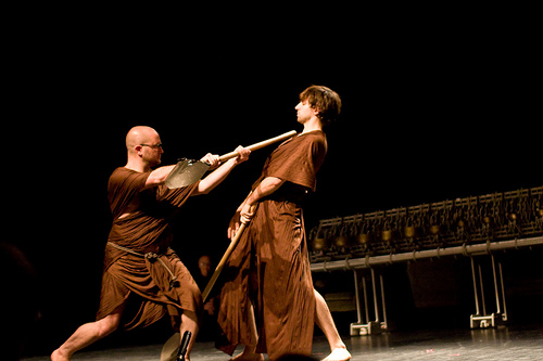 Monks involved in Shovel-fu (photo by ToastyKen)