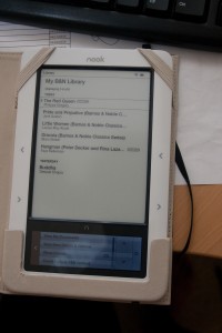 The list of books loaded into my Barnes and Noble Nook