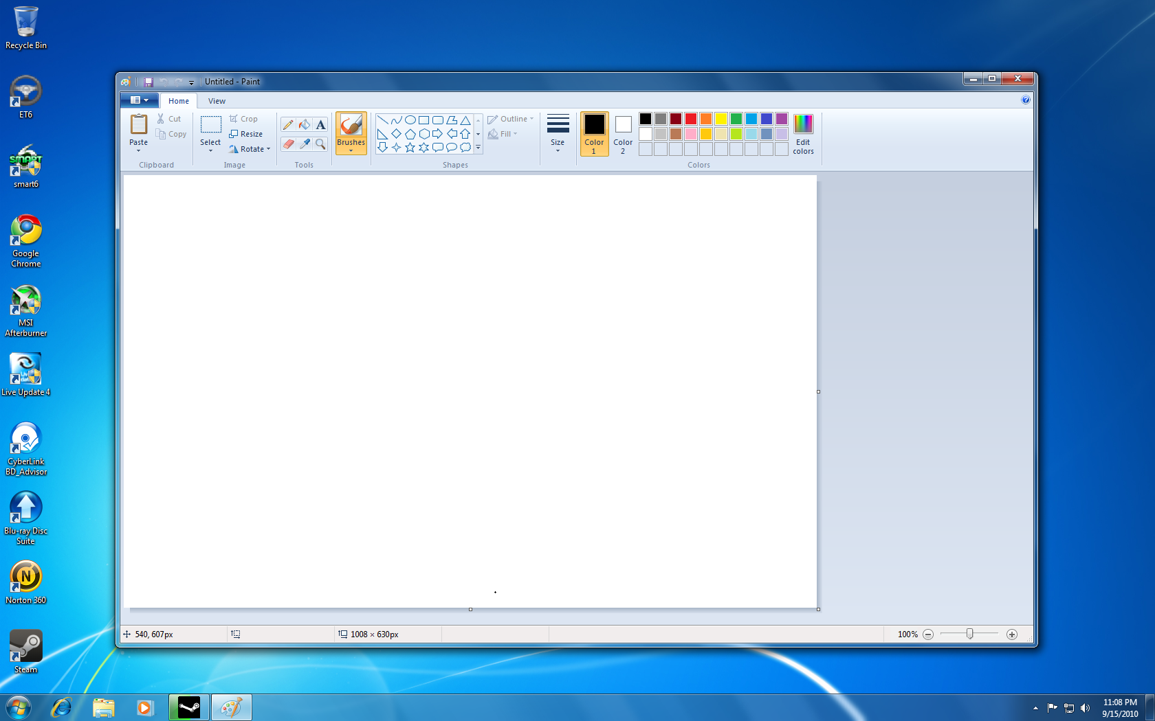 Microsoft Paint Windows 7