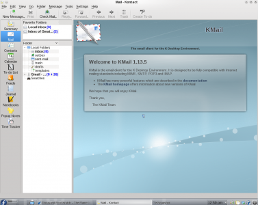 Kontact on KDE 4.4 Email Page