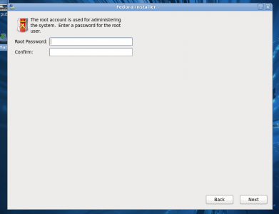Fedora 14 - Install - Setting the root password