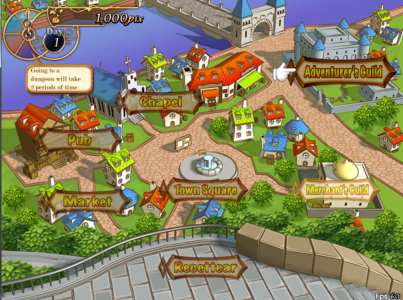 The Recettear town interface is definitely not Final Fantasy-like