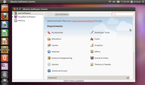 Ubuntu 11.04 Software Center with Inconsistent Scroll Bar