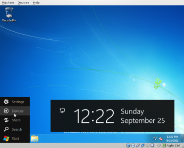 Windows 8 - hovering over the start menu