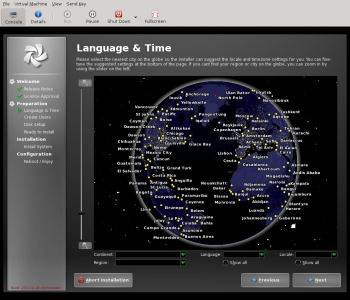 Chakra - install - language and time