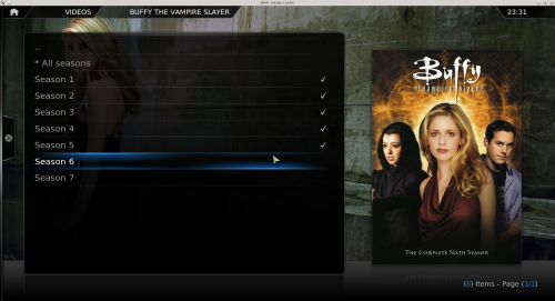xbmc - watched through most of Buffy