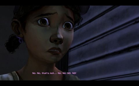 The Walking Dead Episode 5 - Clem Finds out You (Lee) are a zombie; man, it makes me emotional just to see this image again