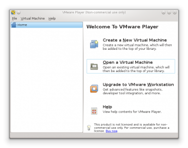 VMWare Player - main screen
