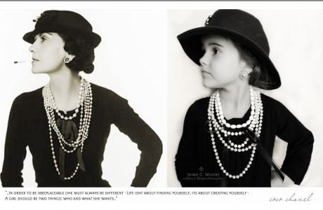 Jaime Moore's daughter dressed as Coco Chanel. (See the other photos at her website)