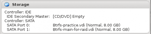 btrfs-RAID1-two hard drives in VirtualBox
