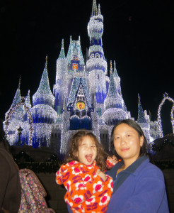 Danielle and Scarlett in front of Castle