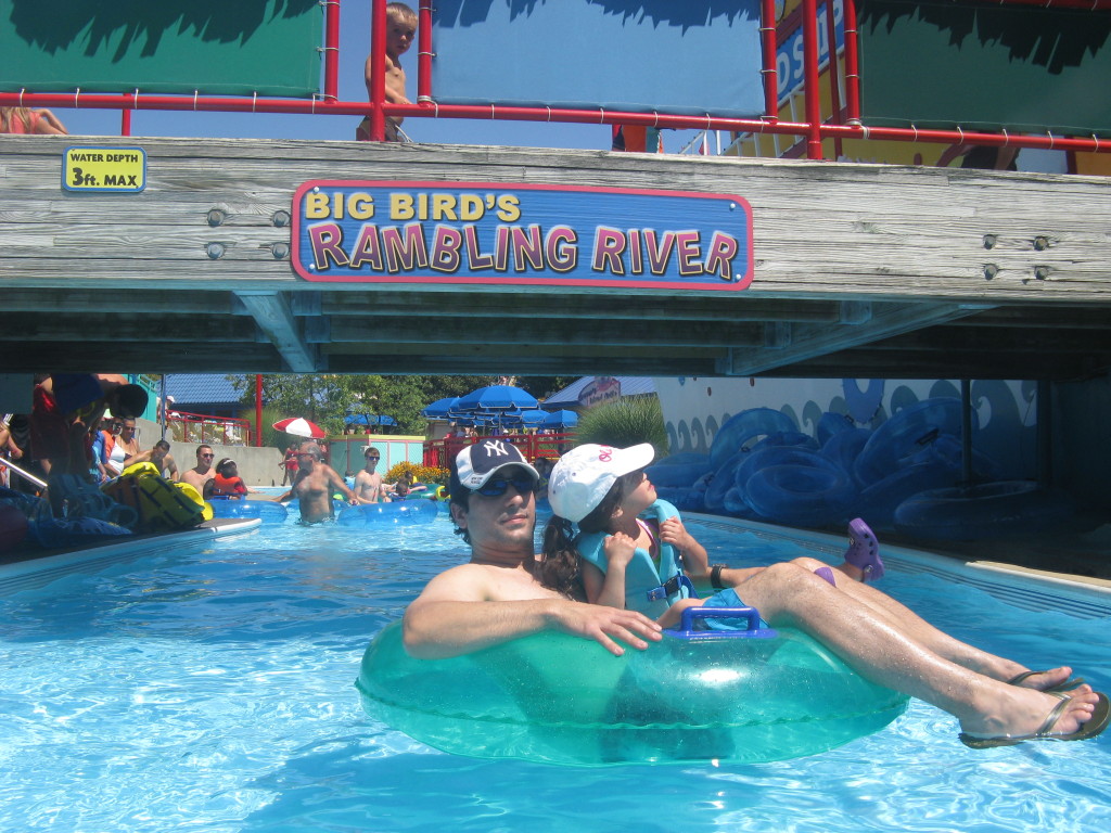 In the lazy river at Sesame Place