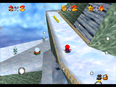Super Mario 64 - sliding in the snow