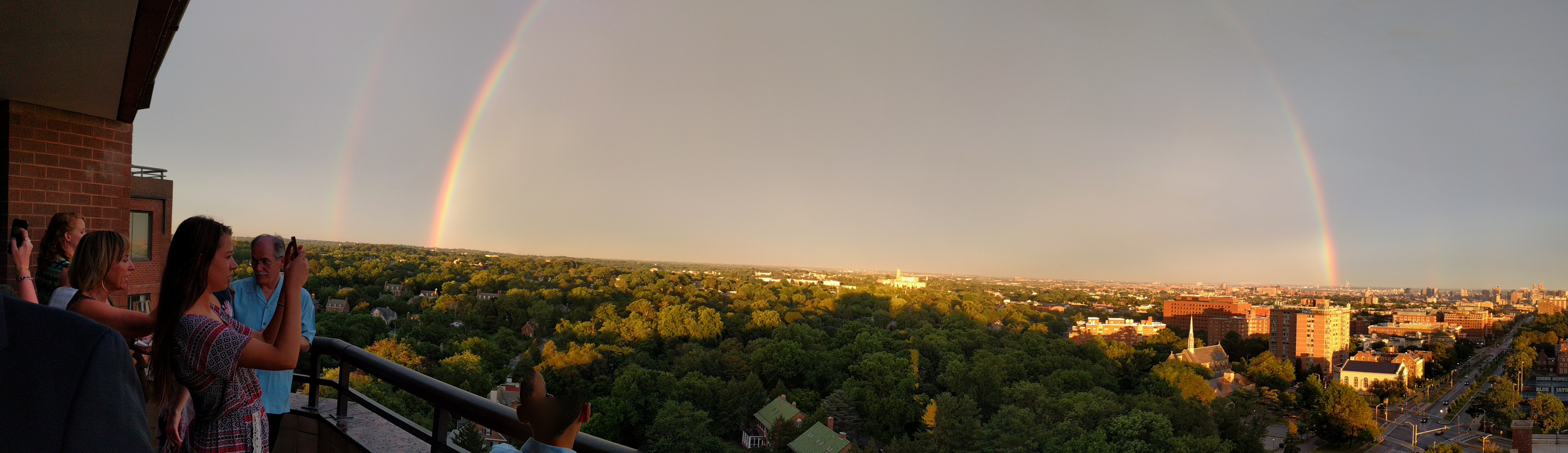 A Panorama of the Double Rainbow from Dan's Engagement Party
