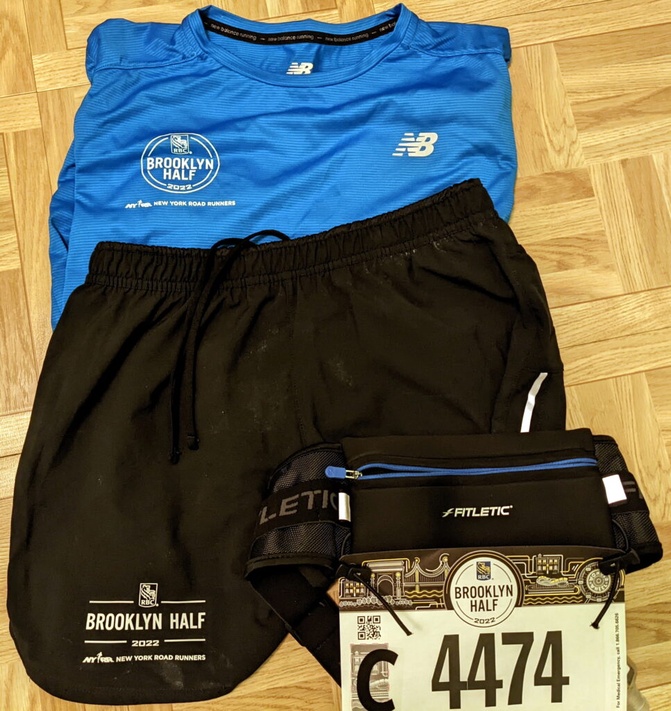clothing and bib set out for race day