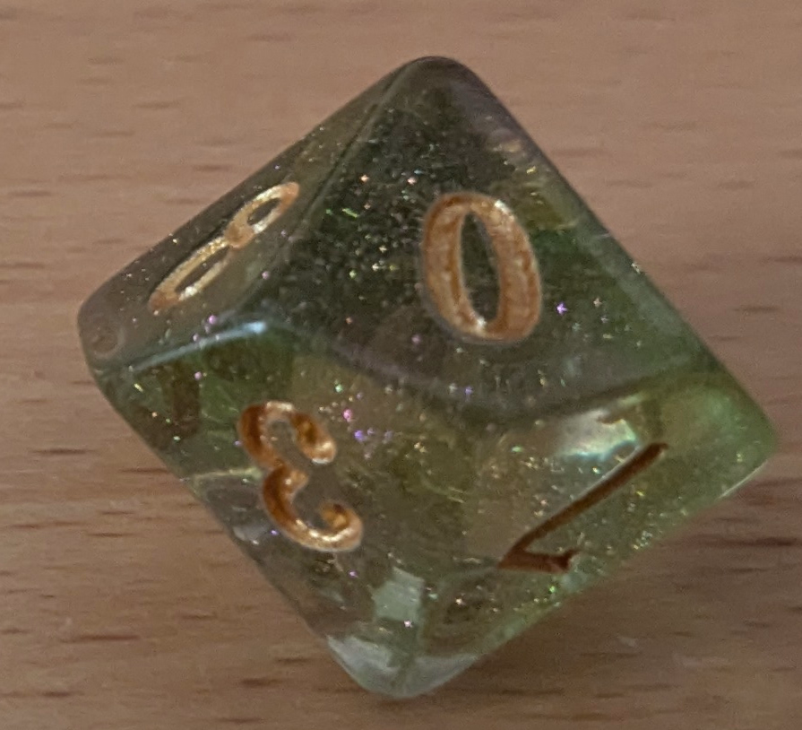 up close image of d10 die