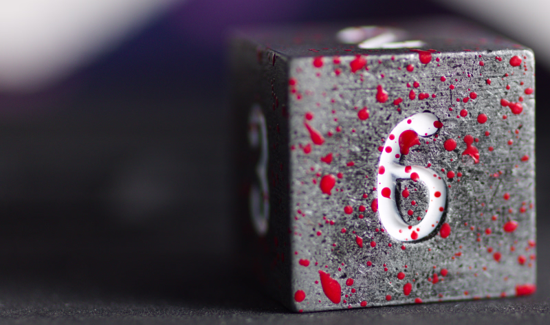 The metal blood spattered set d6