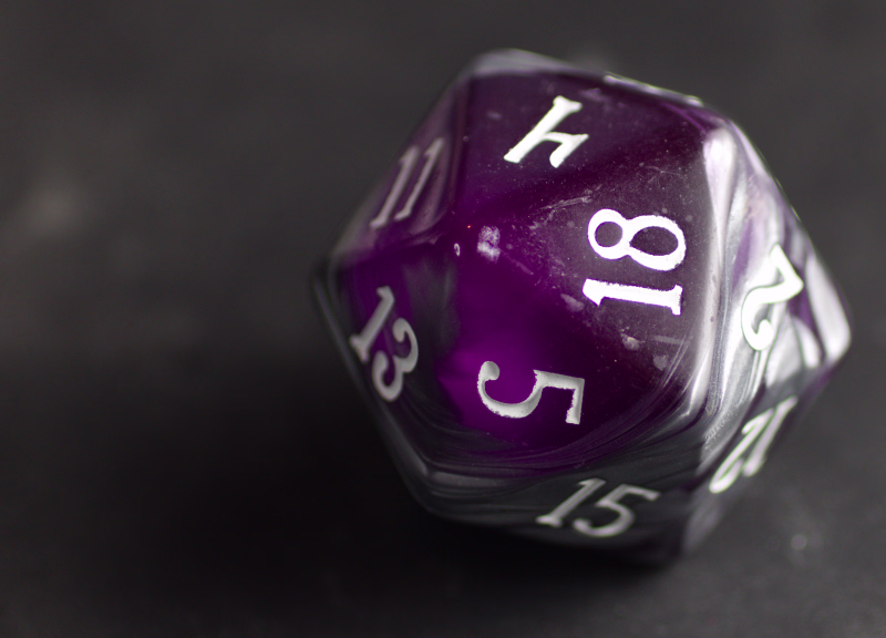 the purple side of the d20