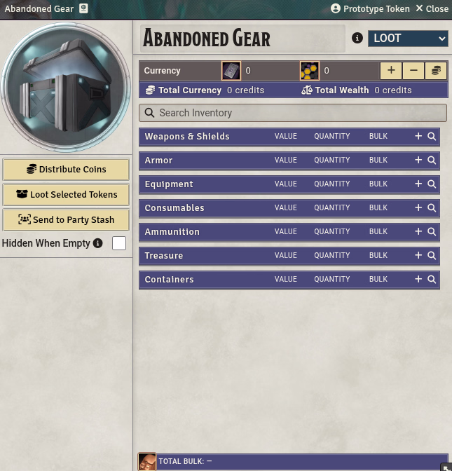 Empty loot