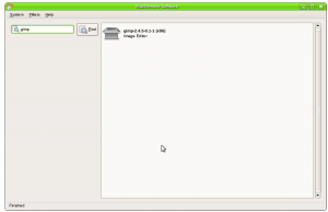 result of searching to install gimp on Foresight Linux