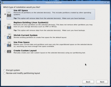 Fedora 14 - Install - Partitioning