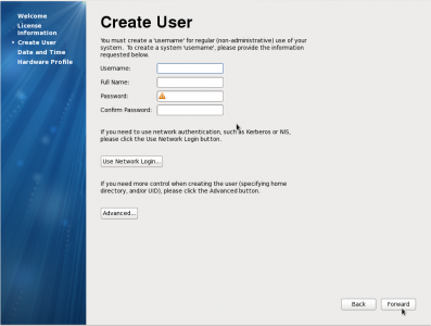 Fedora14 - Post-Install - setting user