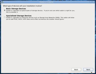 Fedora 14 Install - Storage Devices