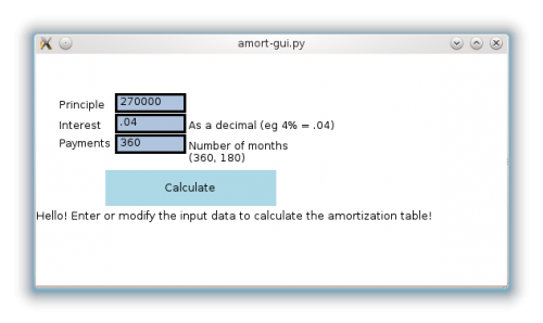 Amortization gui in QML