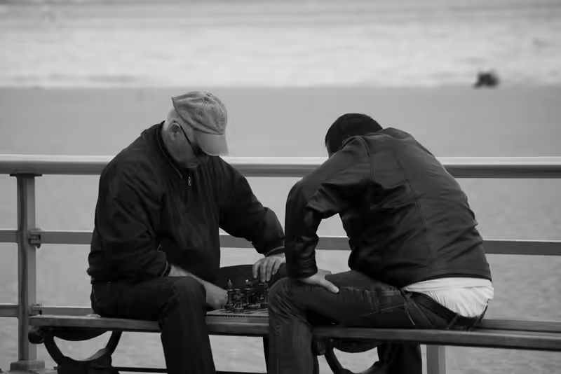 No spectators here just two men doing mental battle