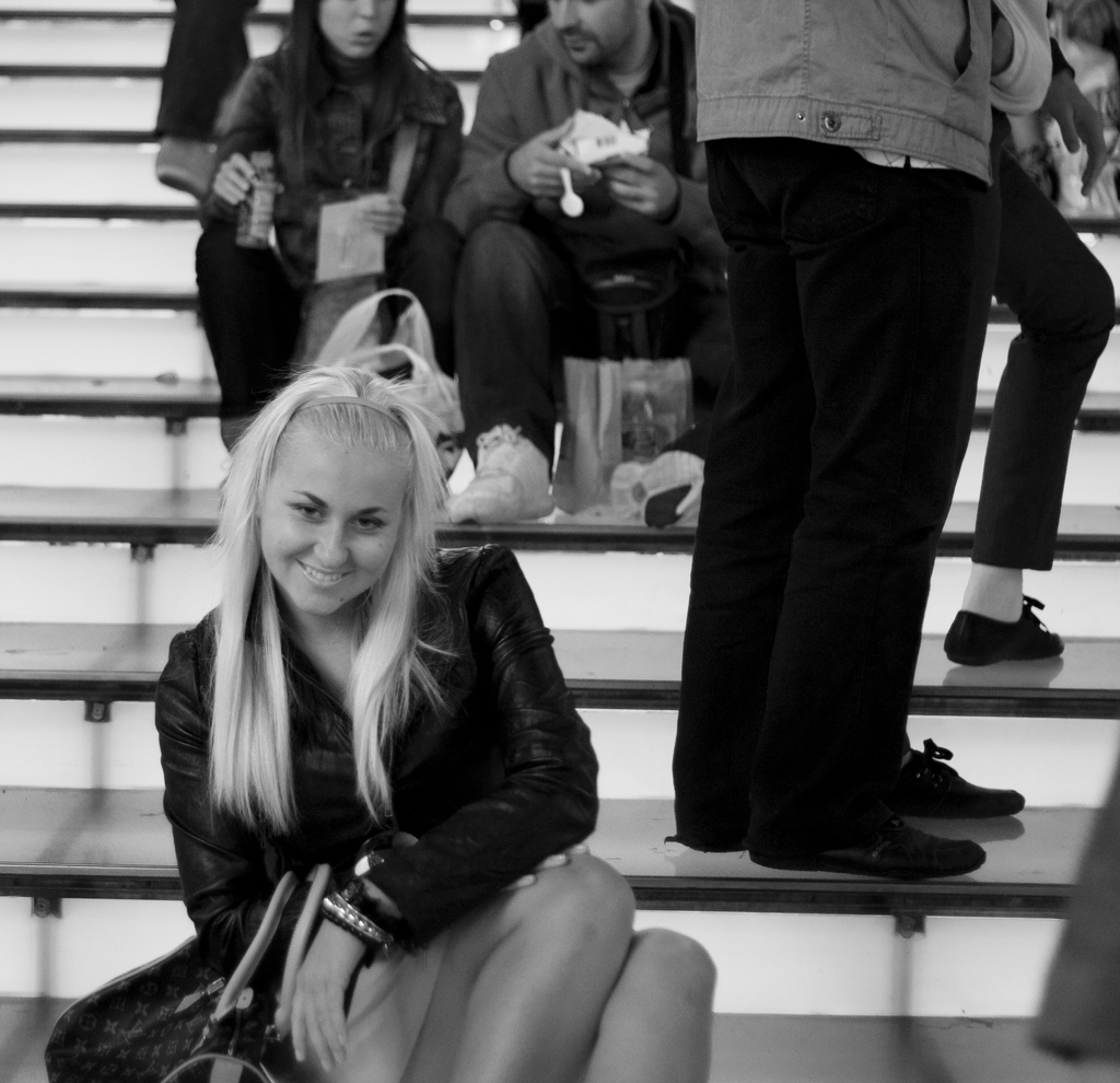 Posing on the Weird New Times Square Bleachers