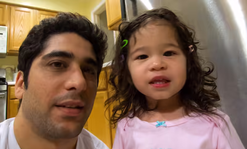 Scarlett and I in the Kitchen before Bedtime