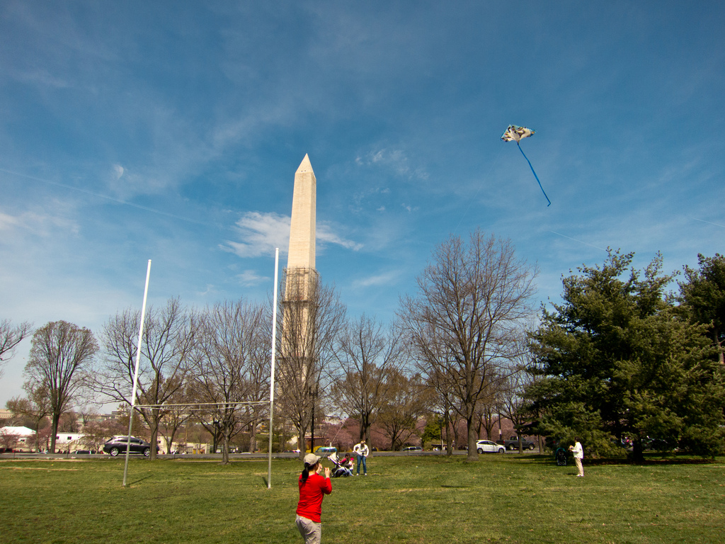 Danielle flying a Kite in DC 2