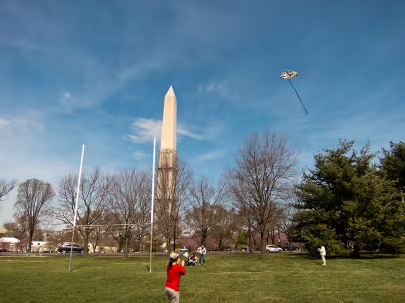 Danielle flying a Kite in DC 2