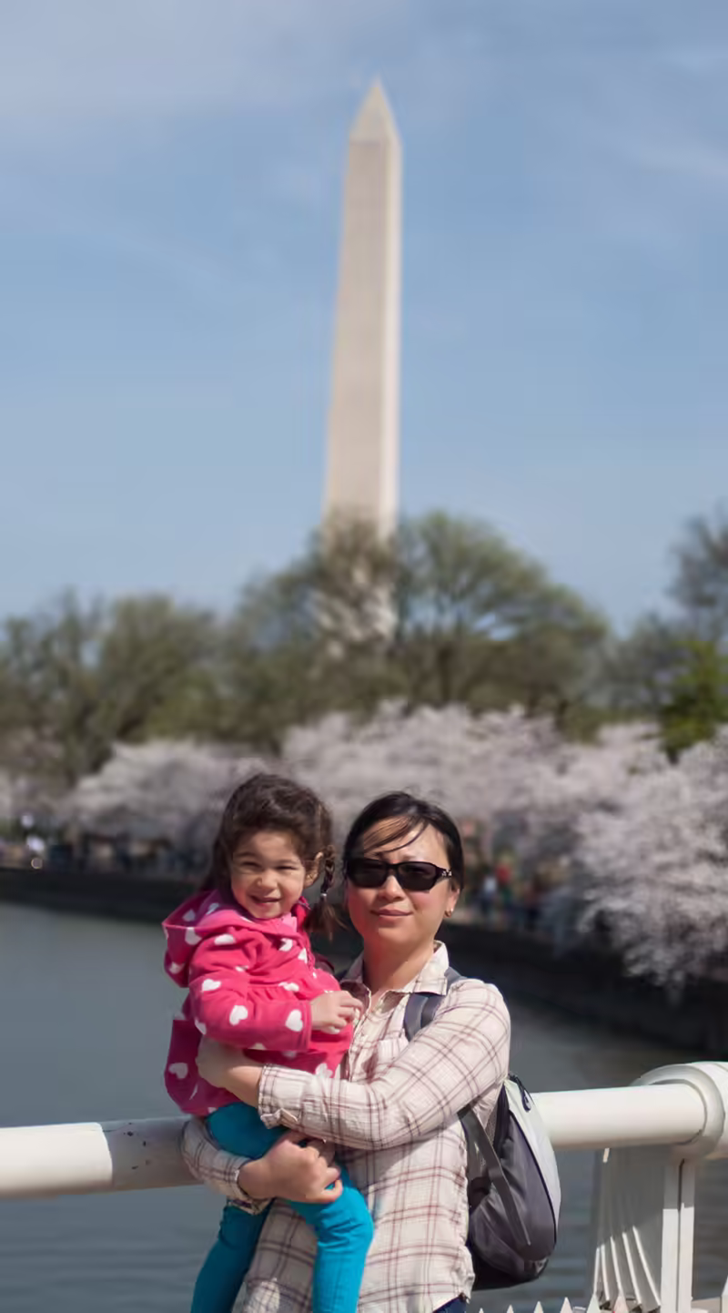 Scarlett and Danielle at the Cherry Blossom Festival