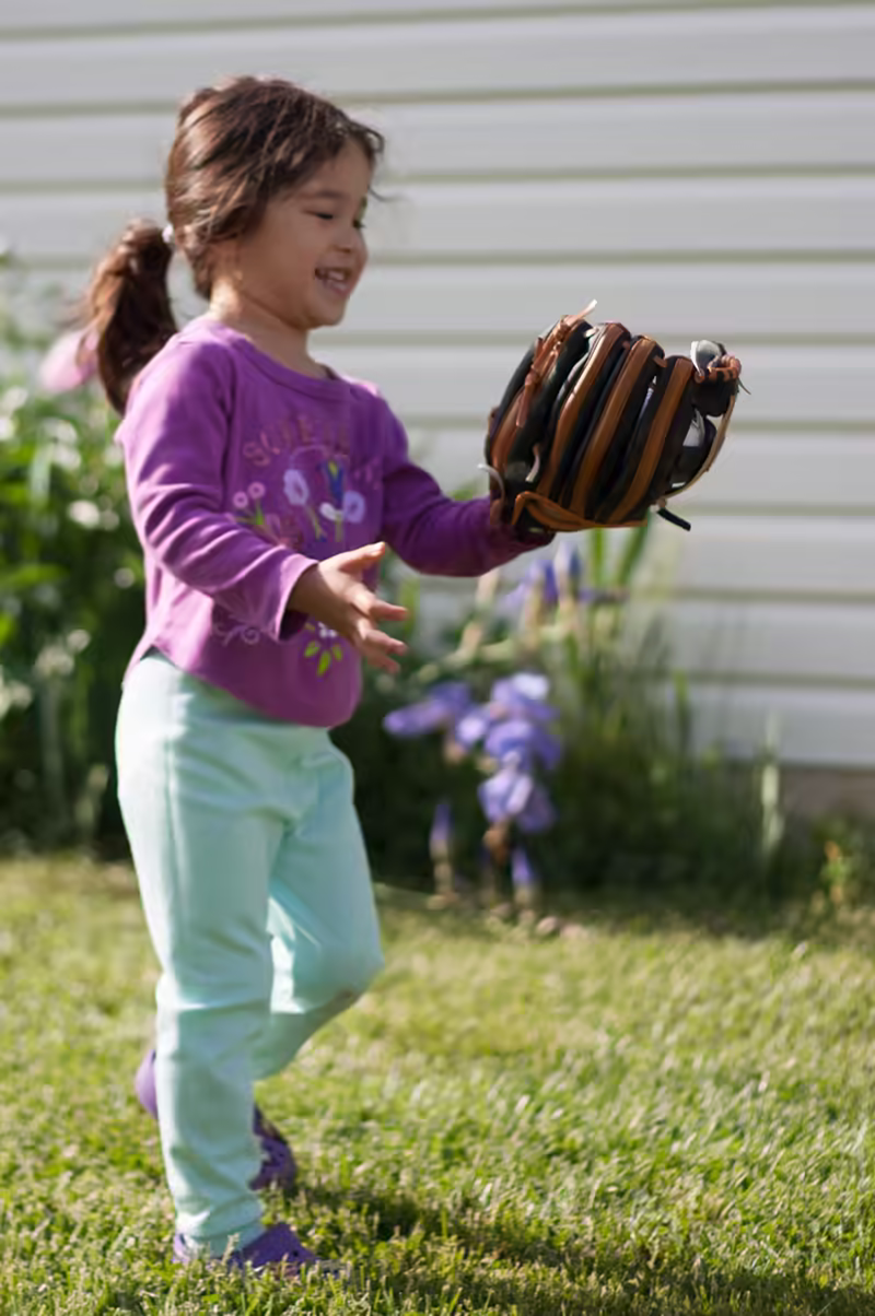 Scarlett plays baseball with first glove-12