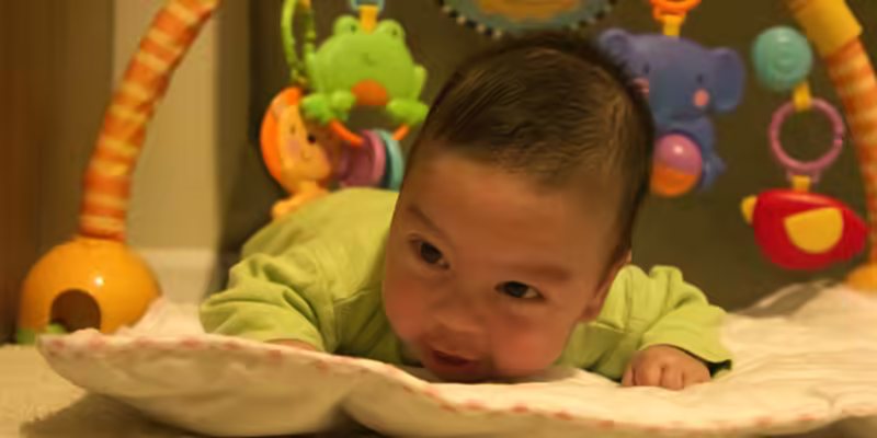Sam in baby gym