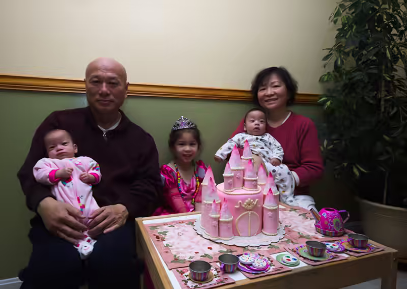 The kids and the grandparents on Scarlett’s Birthday