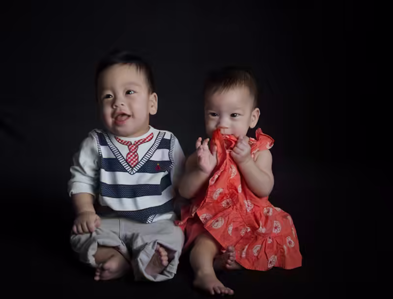 Sam and Stella at 7 Months