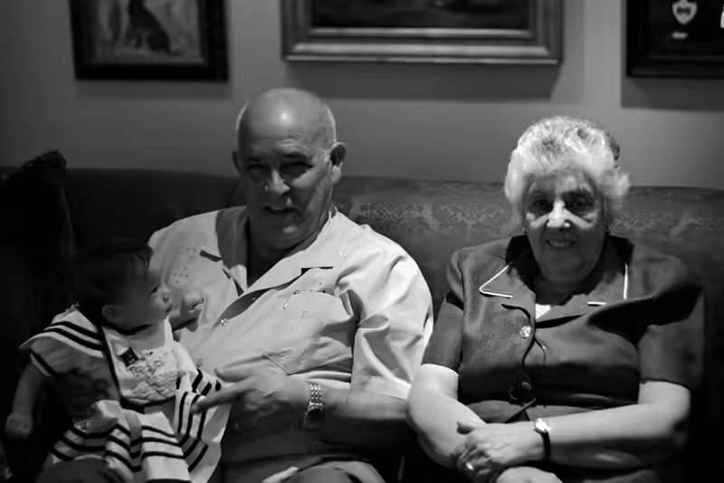Stella and her great-grandparents at Dan’s Engagement Party