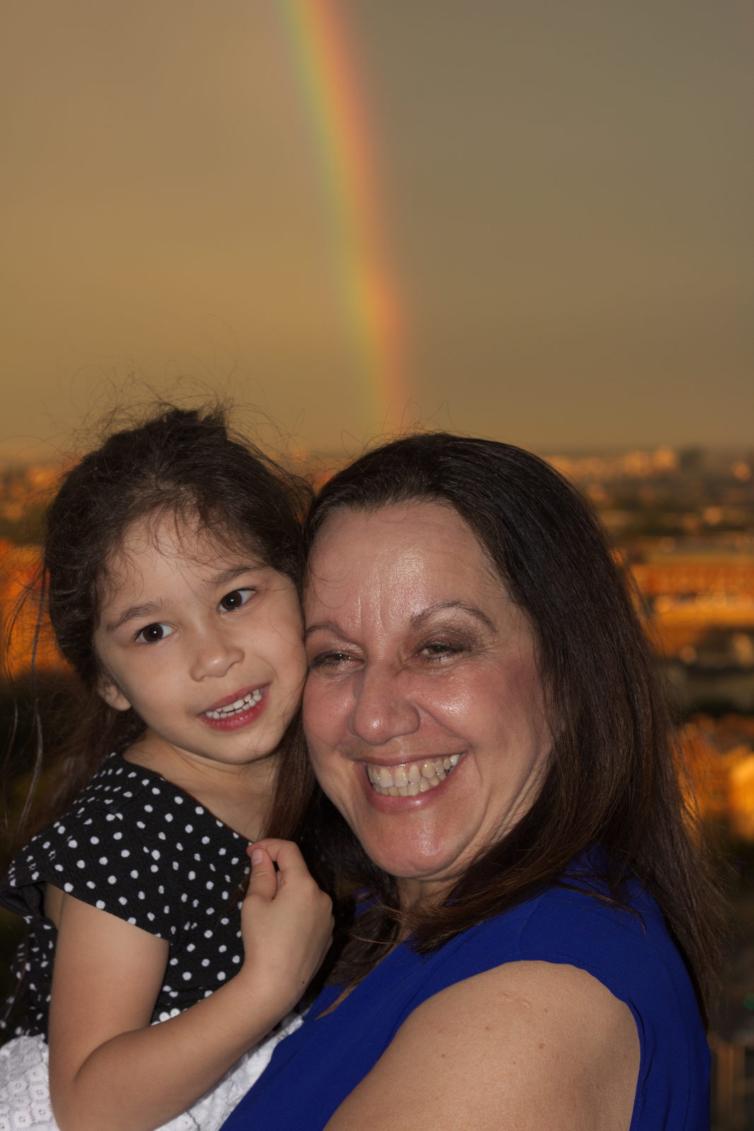 Scarlett and Abuela Carmen at Dan's Engagement Party