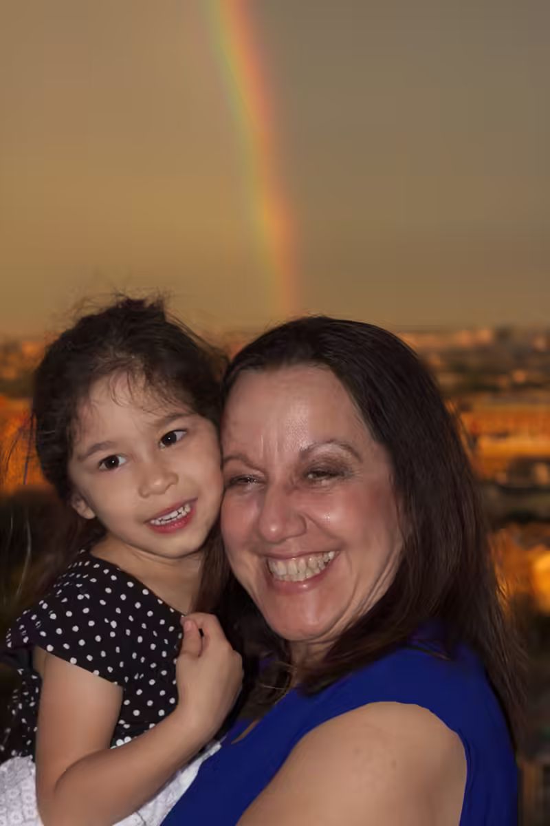 Scarlett and Abuela Carmen at Dan’s Engagement Party