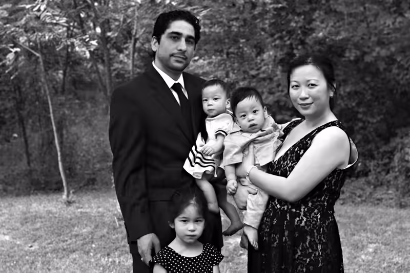 A family portrait before going to Dan’s engagement party
